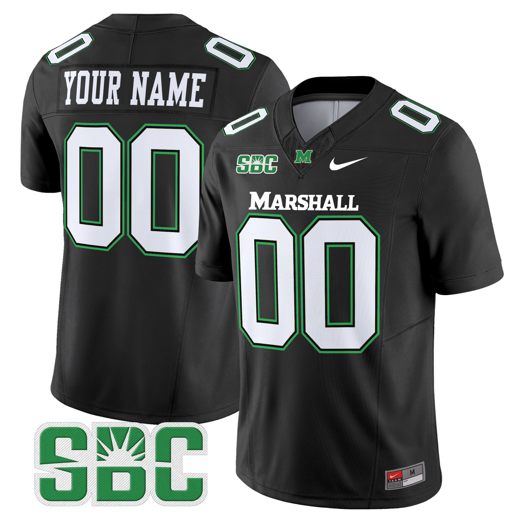 Men Marshall Thundering Herd Black Nike 2024 Vapor Limited Custom NCAA Jersey style 1